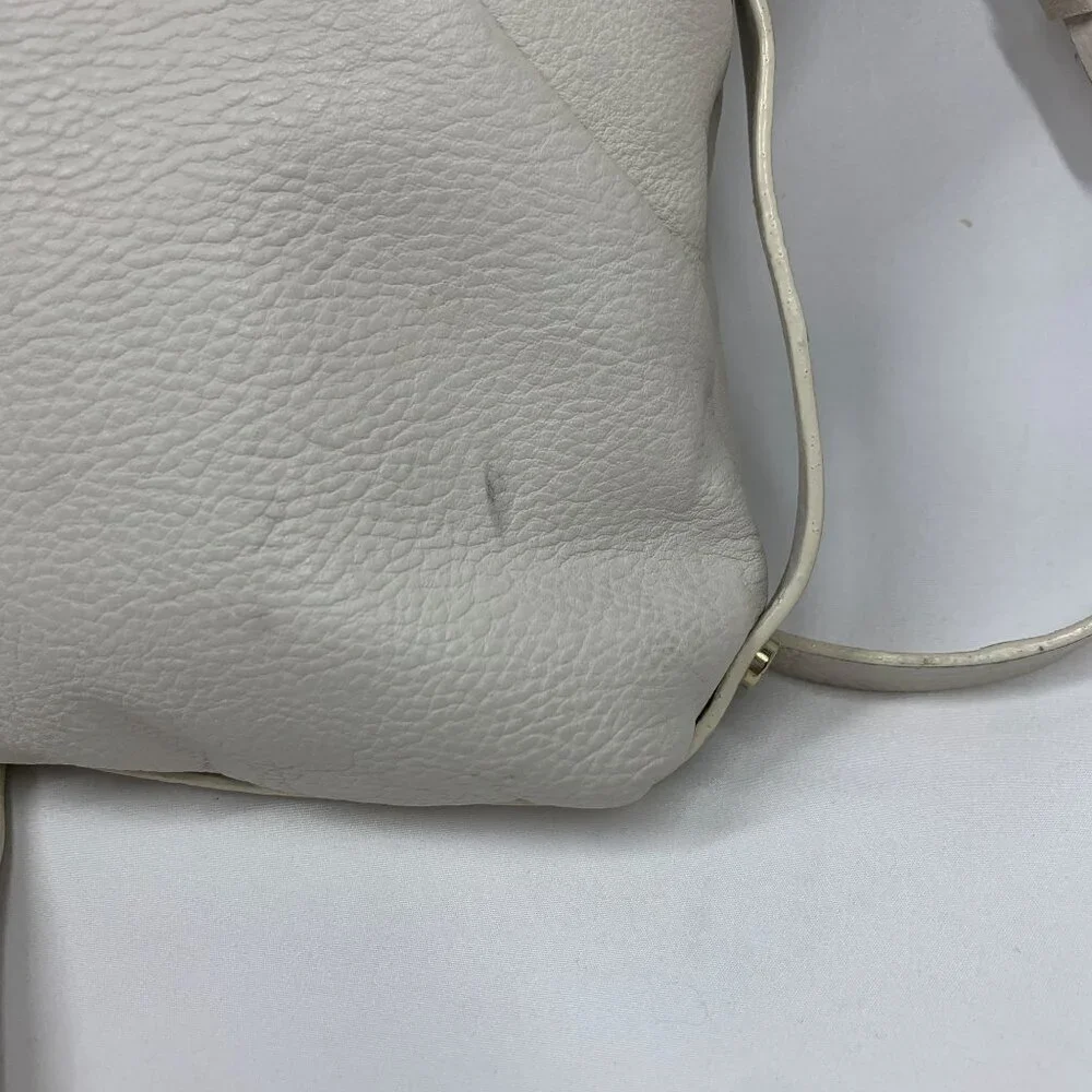 Kooba Stratford White Leather Hobo Triple Compartment Crossbody Bag 9"x9.5" - Picture 4 of 12